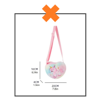 Crossbody tasje unicorn hart roze strik